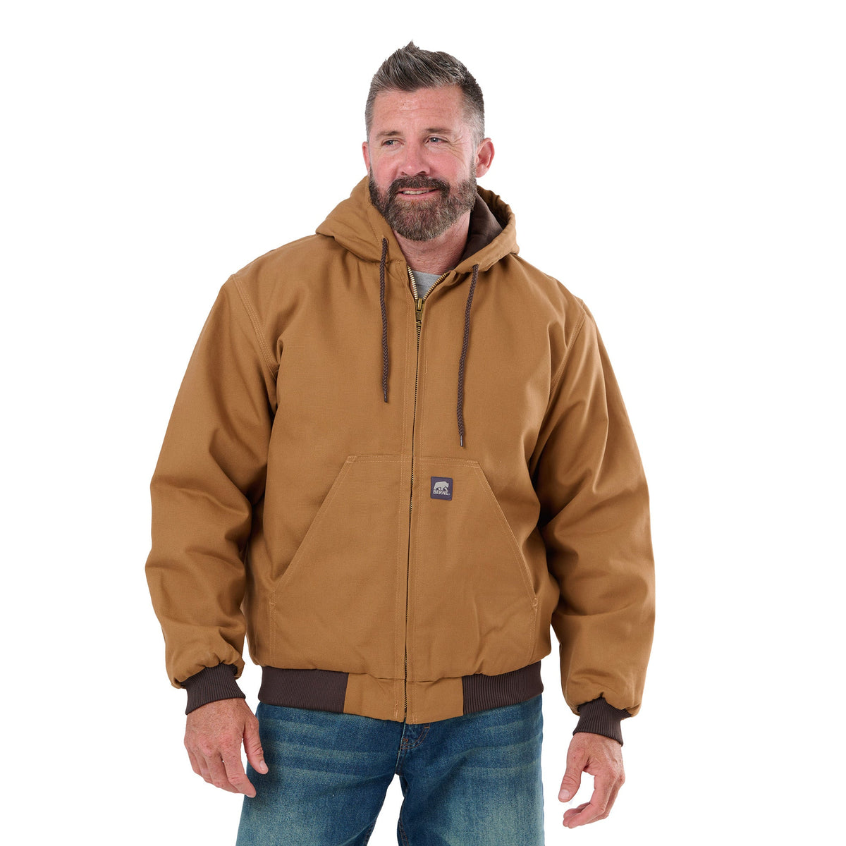 Berne Heritage Hooded Work Jacket (OS-HJ51) - Brown Duck