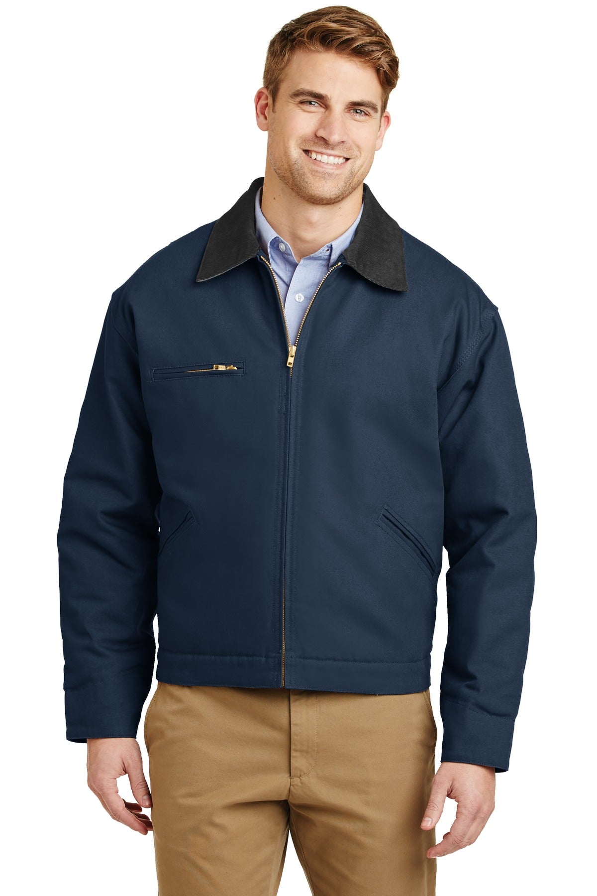 CornerStone Duck Cloth Work Jacket (SAN-J763) - Navy/ Black