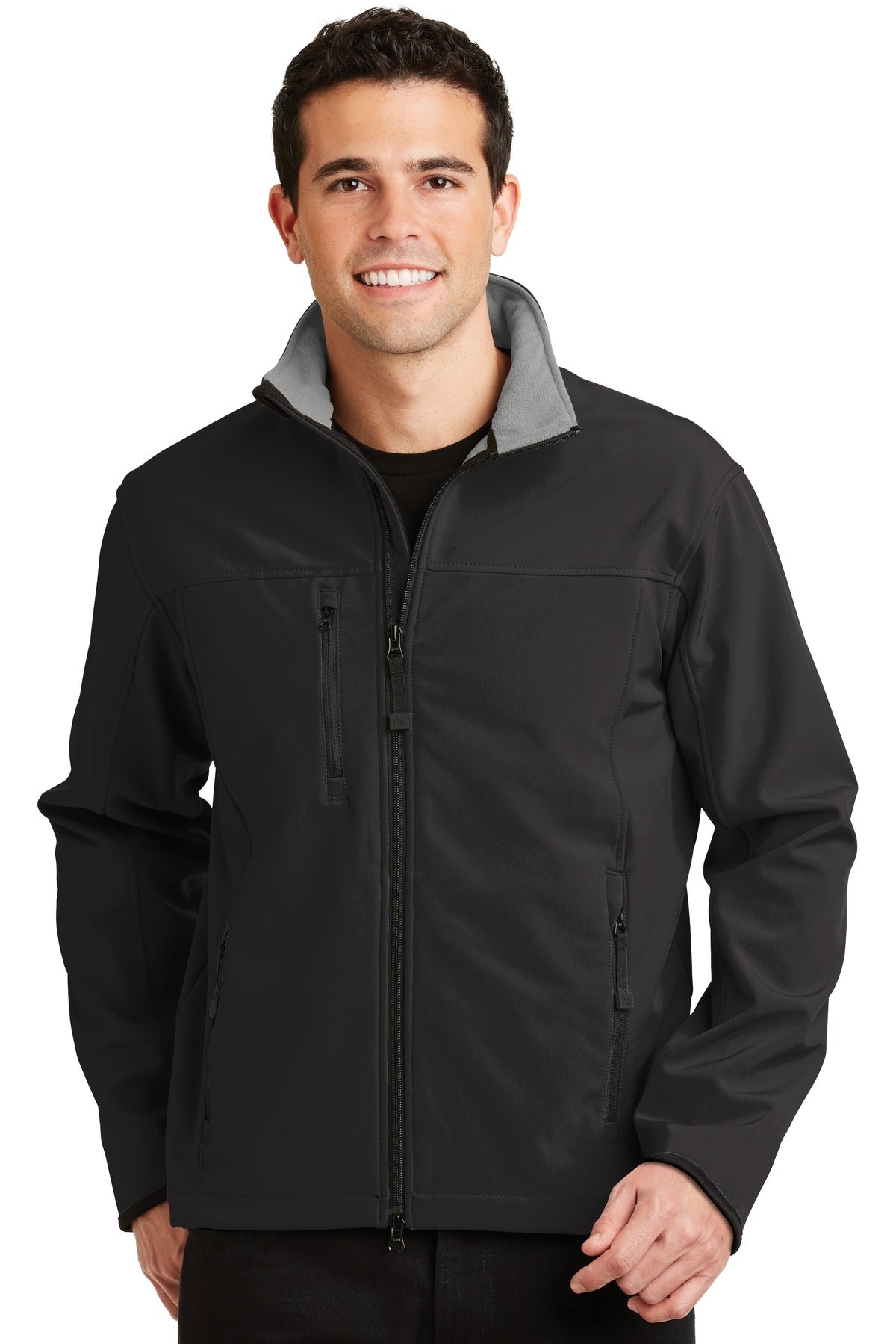 Port Authority Glacier Soft Shell Jacket (SAN-J790) - Black/ Chrome