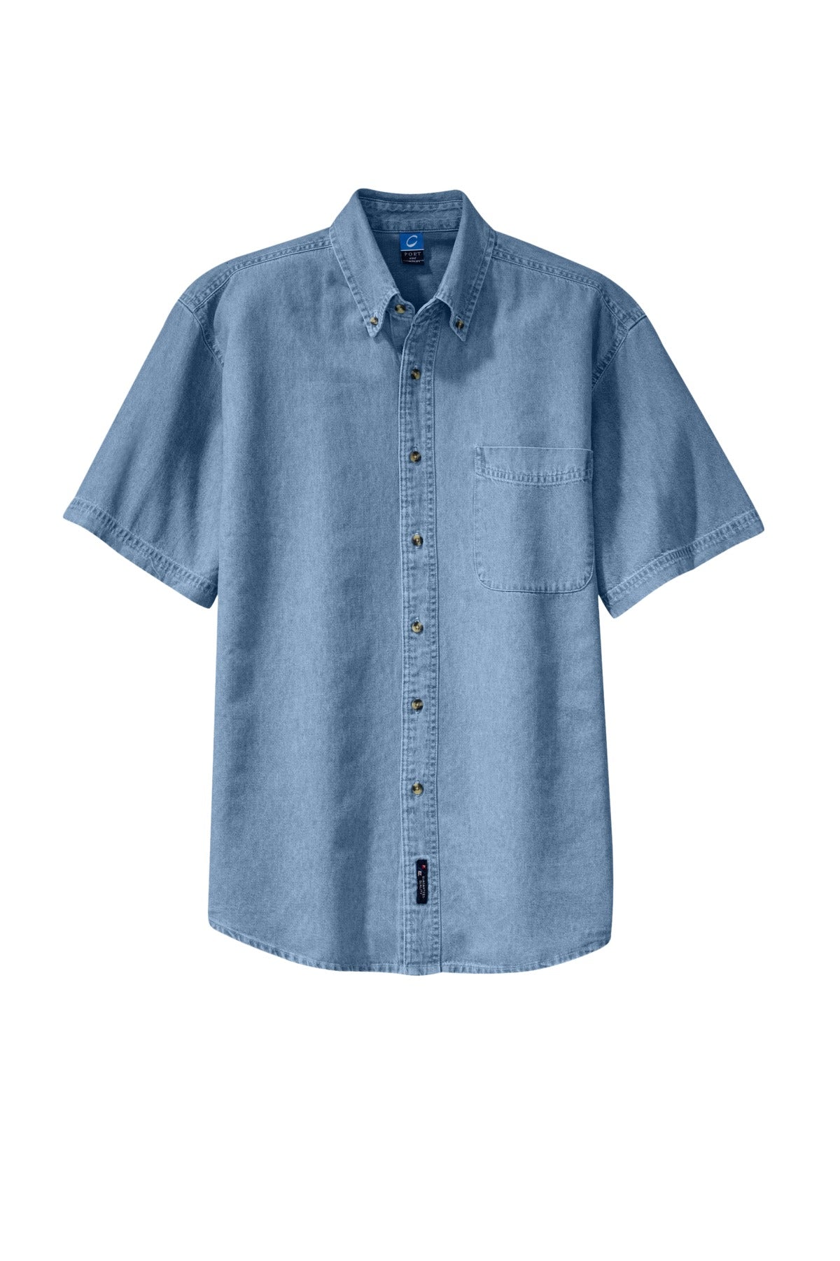 Port & Co Short Sleeve Value Denim Shirt (SAN-SP11) - Faded Blue
