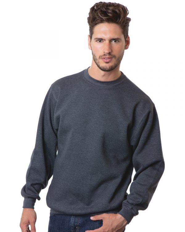 Bayside USA-Made Crewneck (OS-1102) - Heather Charcoal