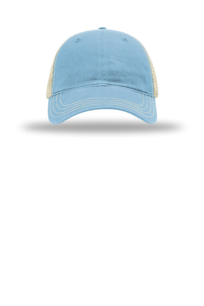 Richardson Garment Washed Trucker (SAN-111) - Columbia Blue/ Khaki