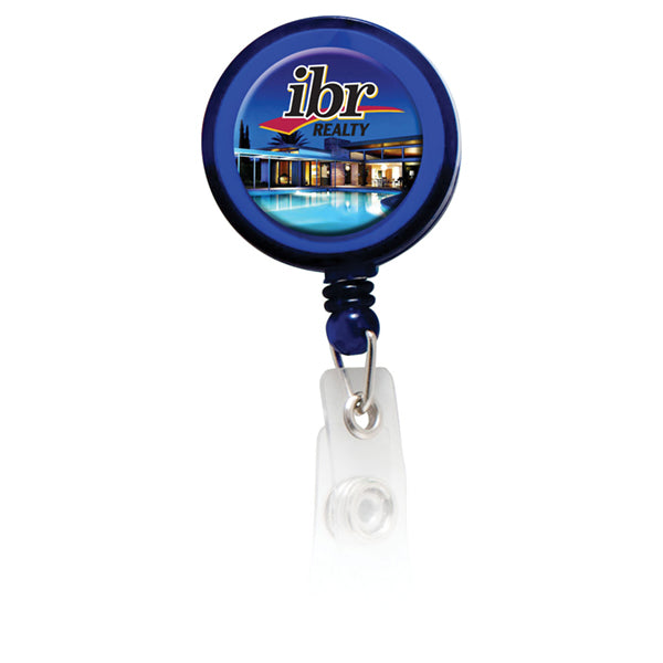 Round Domed Retractable Badge Holder with Alligator Clip (BH104)