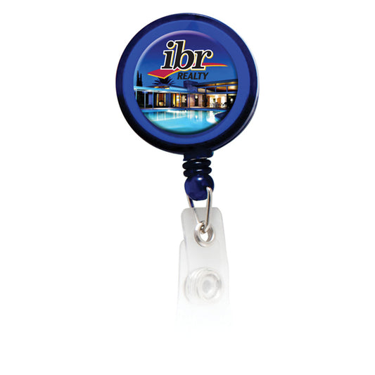 Round Domed Retractable Badge Holder with Slide on Clip (KS-BH102)