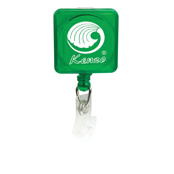 Square Pad Print Retractable Badge Holder with Slide on Clip (KS-BH105)