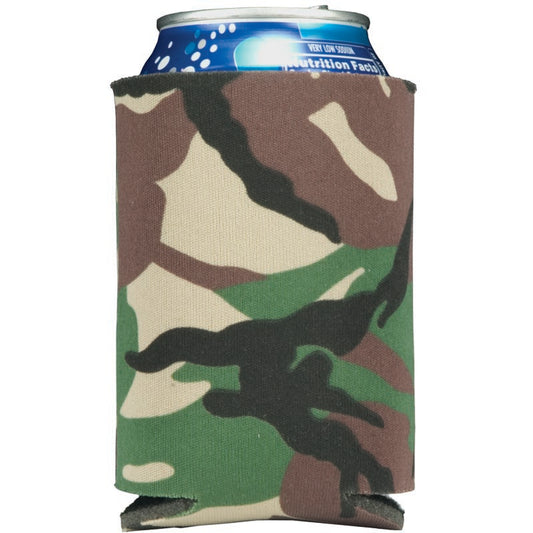 Folding Foam Can Cooler 1 side imprint (KS-0346) - Camouflage