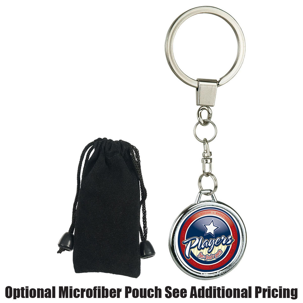 Round Two Sided Die Cast Metal Domed Keytag (KS-0117)