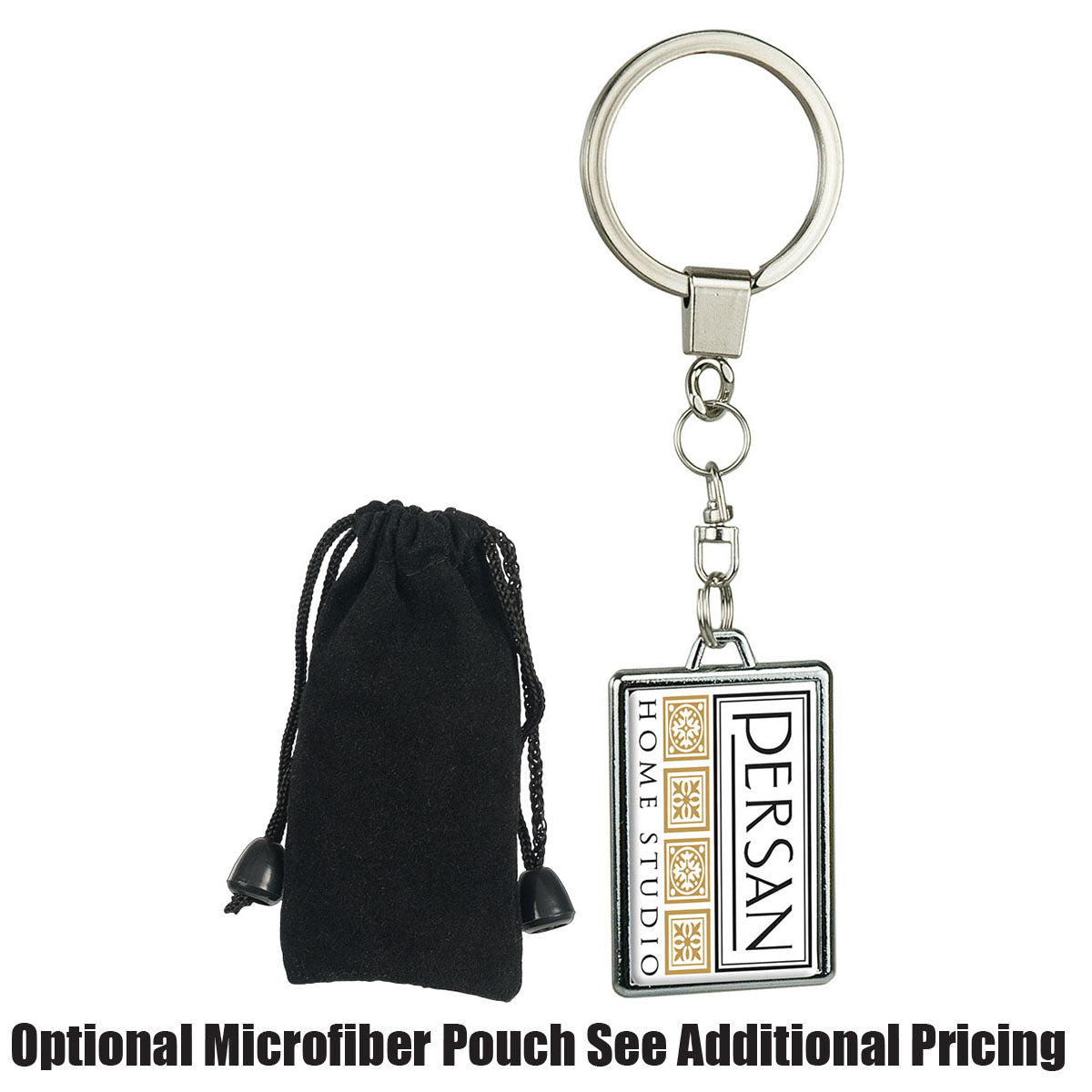 Rectangle Two Sided Die Cast Metal Domed Keytag (KS-0119)