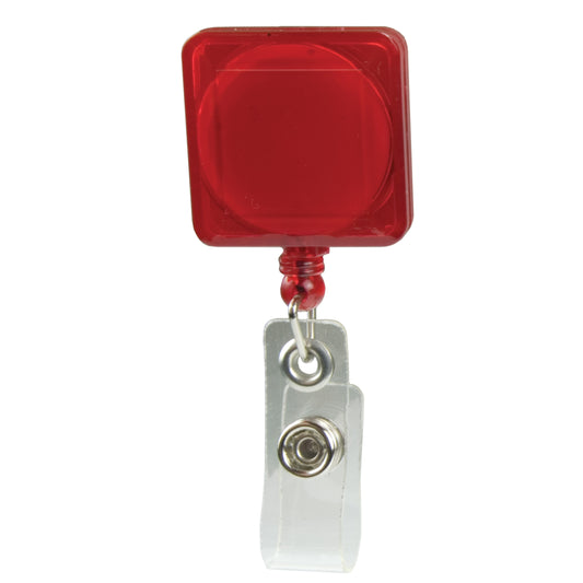Square Pad Print Retractable Badge Holder with Slide on Clip (KS-BH105) - Tred