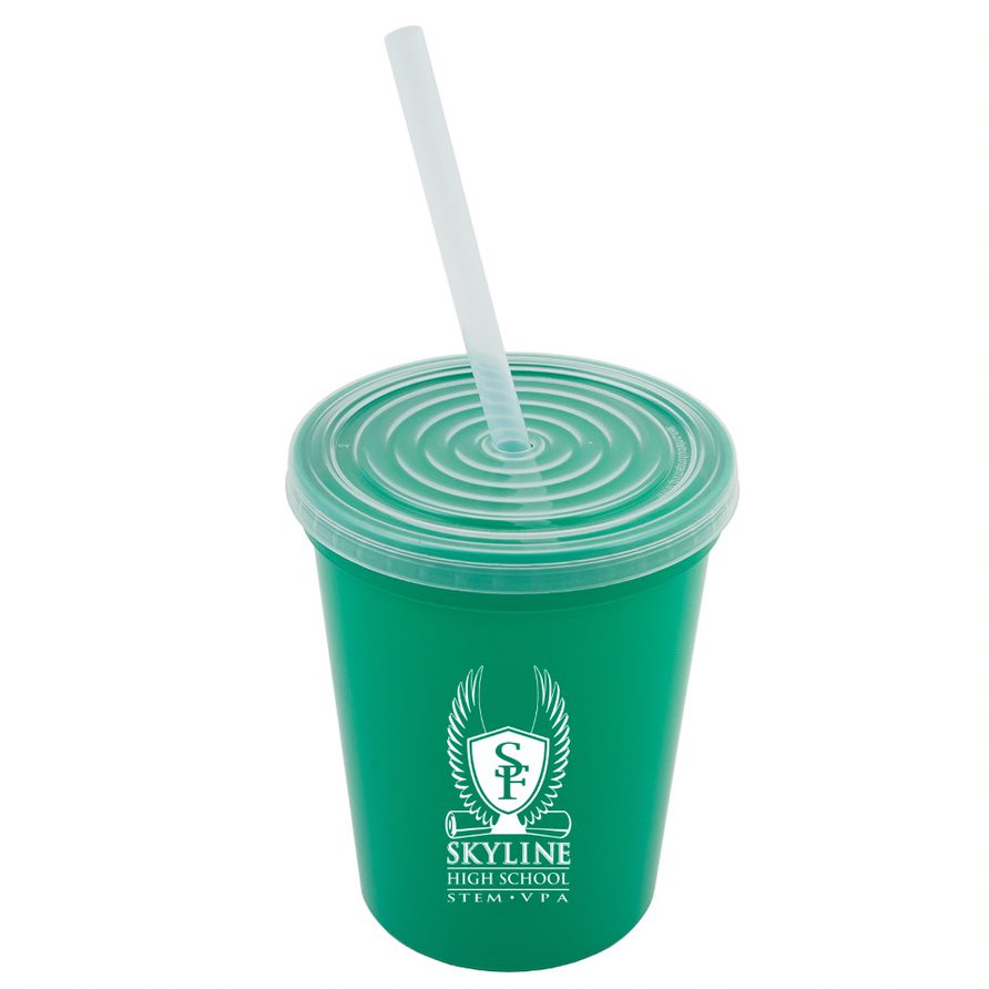 16oz Stadium Cup with Lid and Straw (KS-0450L)