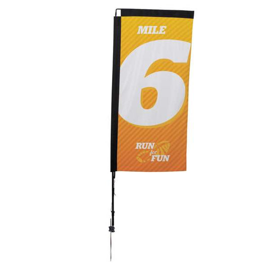7' Premium Rectangle Sail Sign Kit (Single-Sided with Ground Spike) (#190652)