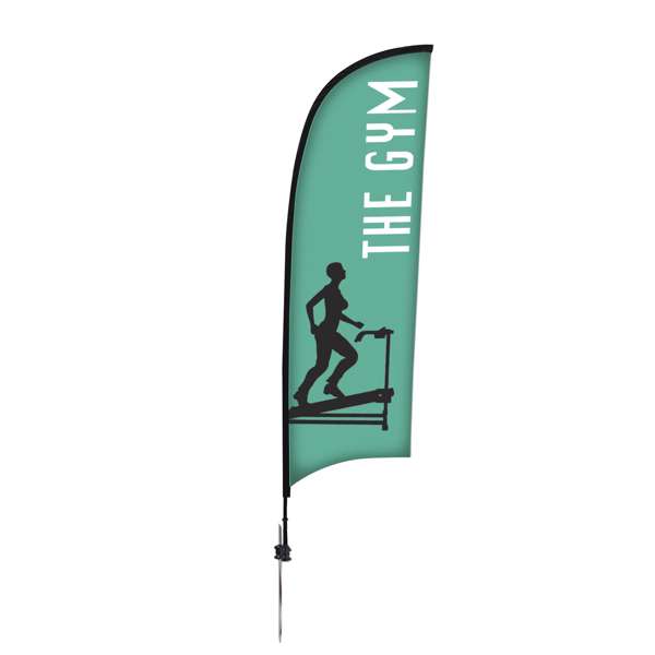 48-Hour Quick Ship 9' Premium Razor Sail Sign Kit (Single-Sided with Ground Spike) (#190821)