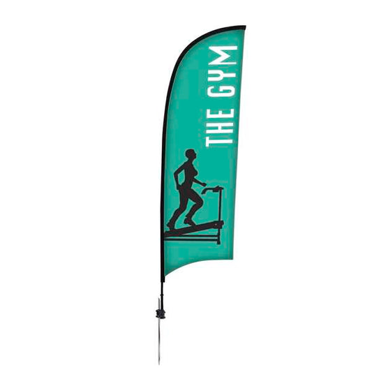 48-Hour Quick Ship 9' Premium Razor Sail Sign Kit (Single-Sided with Ground Spike) (#190821)