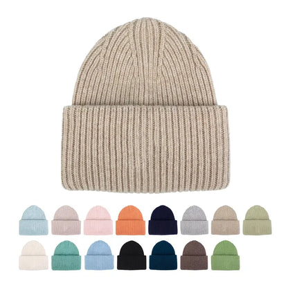 Merino Wool Beanies Double Cuff (FM-1338)
