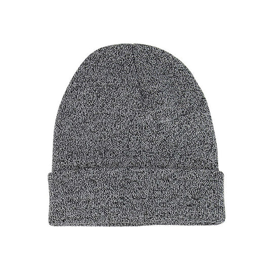 Mega Cap Cuff Knit Beanie (OS-5001) - BLACK_MARLED