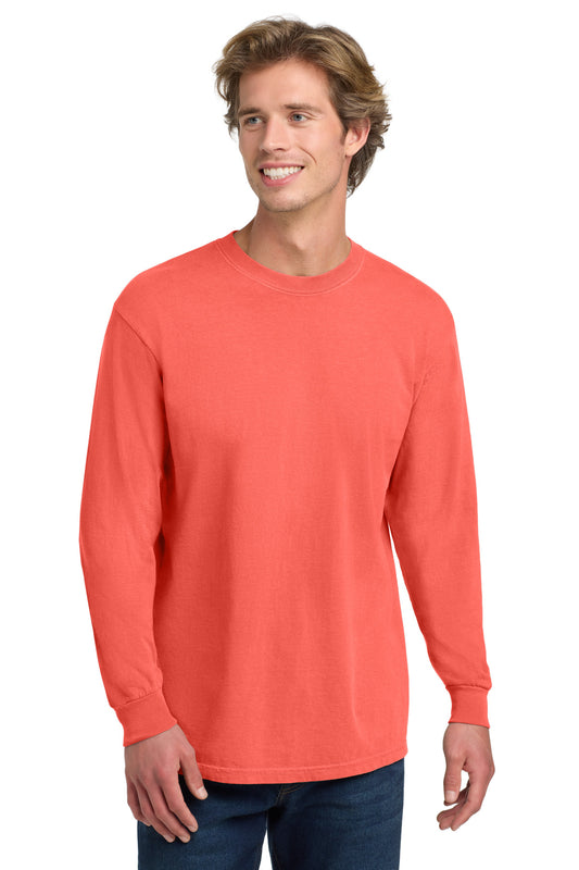 Comfort Colors Heavyweight Ring Spun Long Sleeve Tee (SAN-6014) - Neon Red Orange