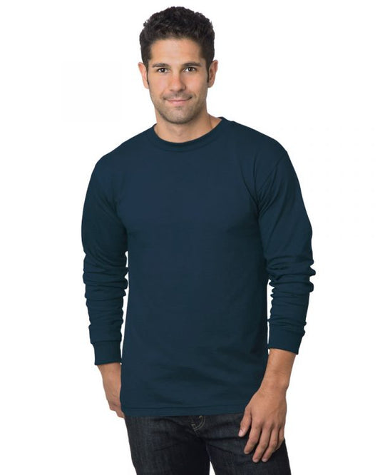 Bayside USA-Made 100% Cotton Long Sleeve Tee (OS-6100) - Navy