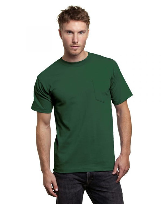 Bayside USA-Made Pocket Tee (OS-7100) - Forest Green