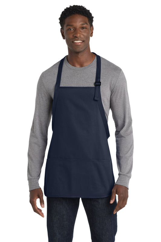 Port Authority Medium-Length Apron with Pouch Pockets (SAN-A510) - Navy