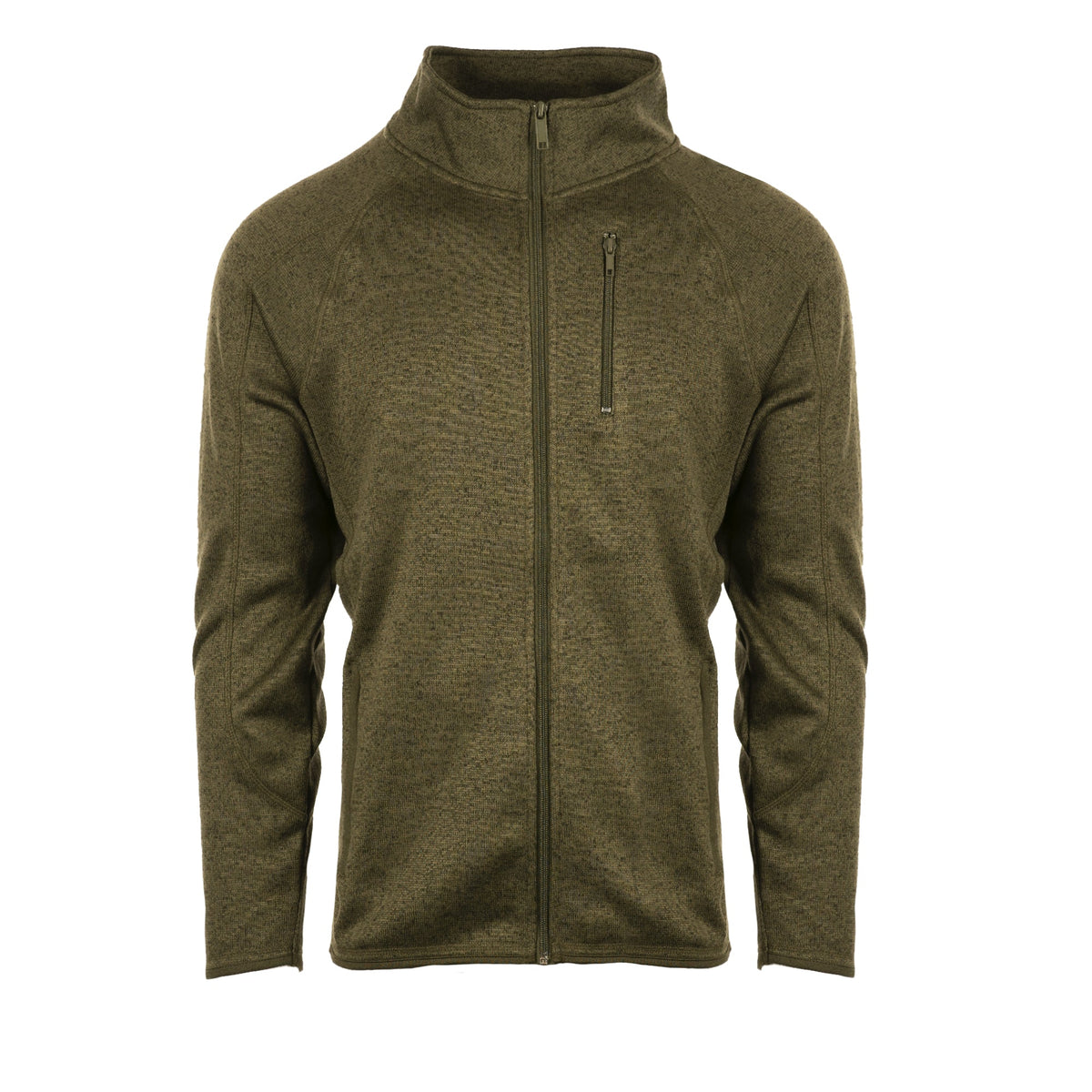 Burnside Full-Zip Knit Sweater Jacket (OS-3901) - MILITARY GREEN