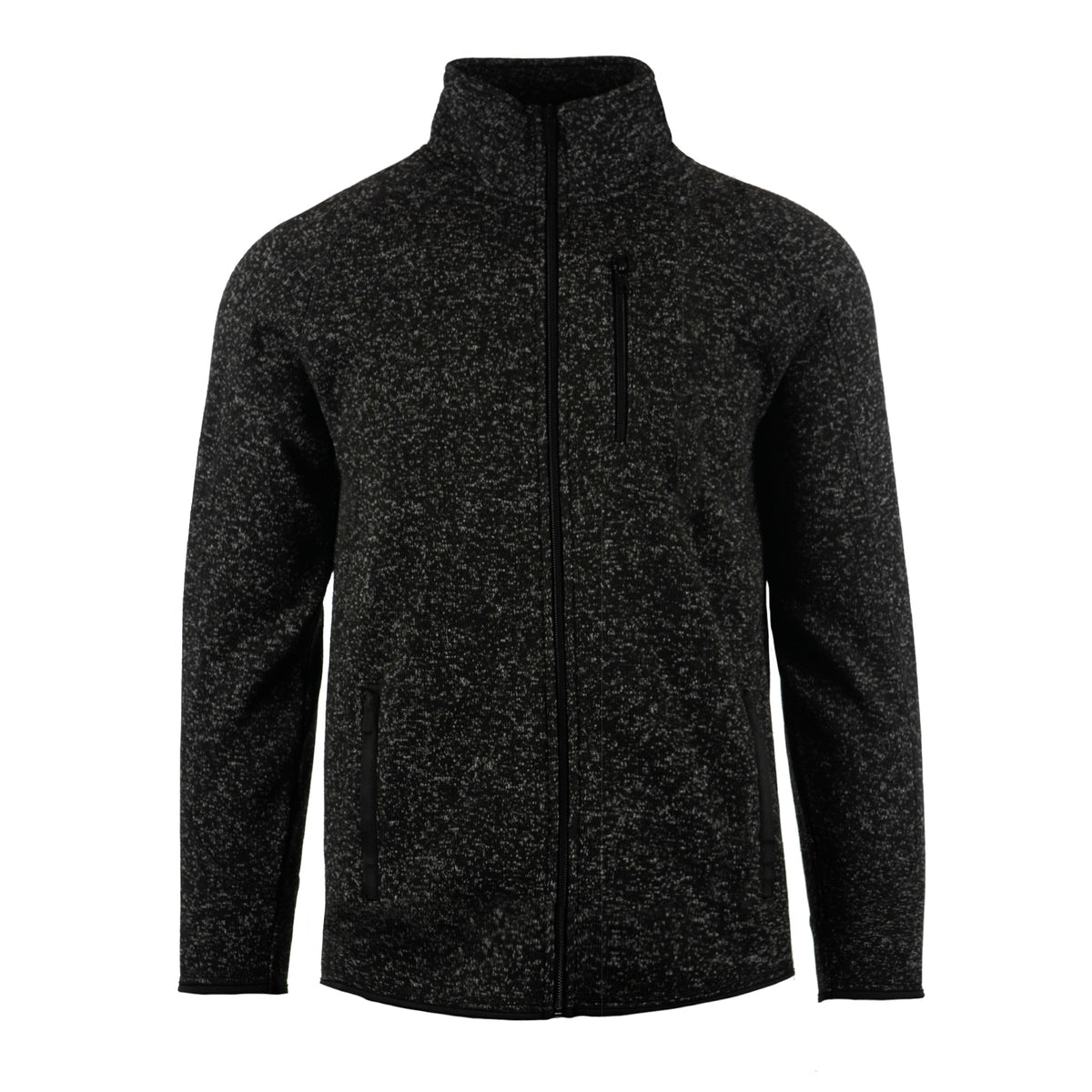 Burnside Full-Zip Knit Sweater Jacket (OS-3901) - HEATHER  BLACK