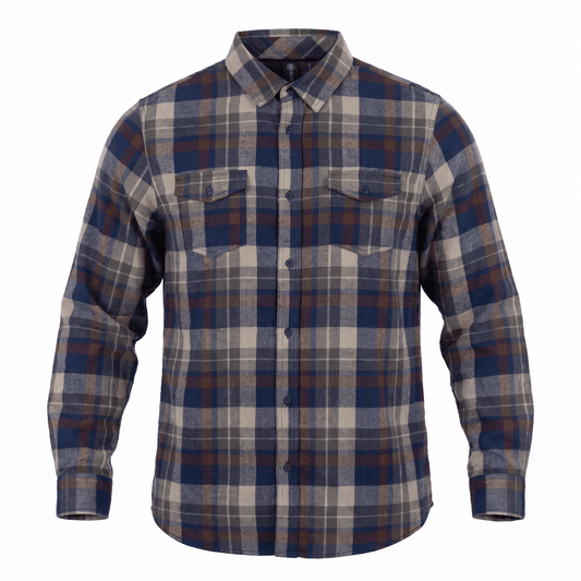Burnside Plaid Flannel Shirt (OS-8210) - BROWN