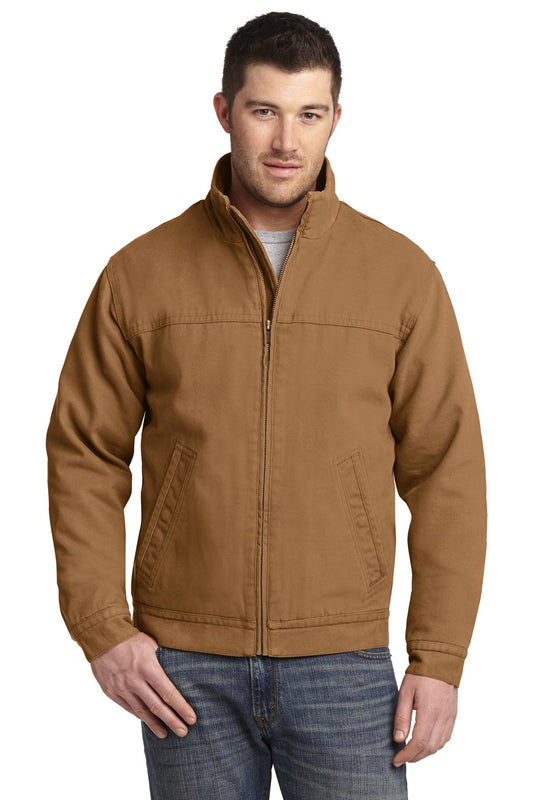 CornerStone Washed Duck Flannel-Lined Jacket (SAN-CSJ40) - Duck Brown
