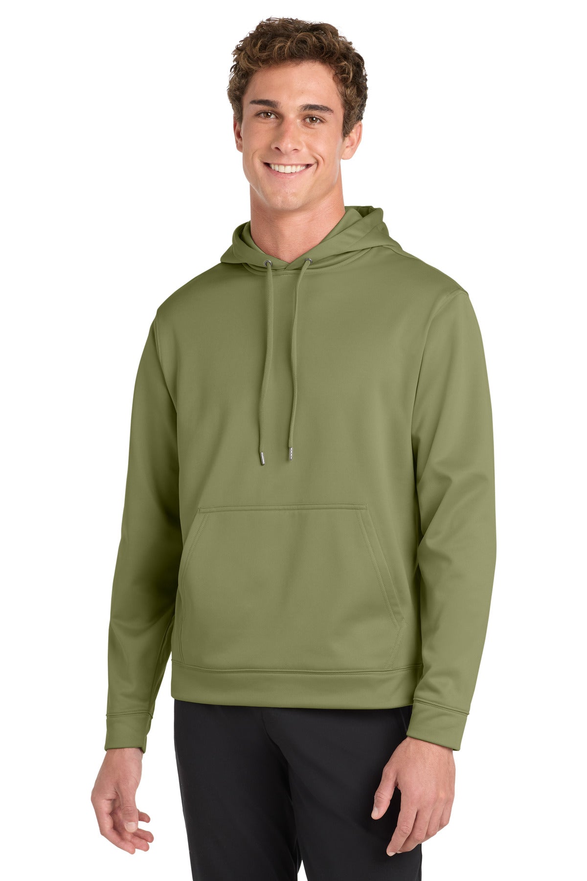 Sport-Tek Sport-Wick Fleece Hooded Pullover (SAN-F244) - Olive Drab Green