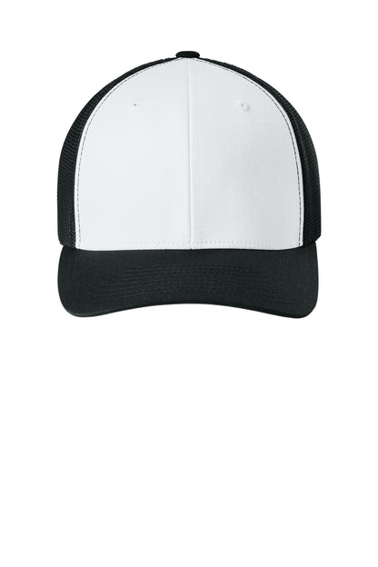 Flexfit Trucker Mesh Cap (SAN-FF6511) - Black/ White/ Black