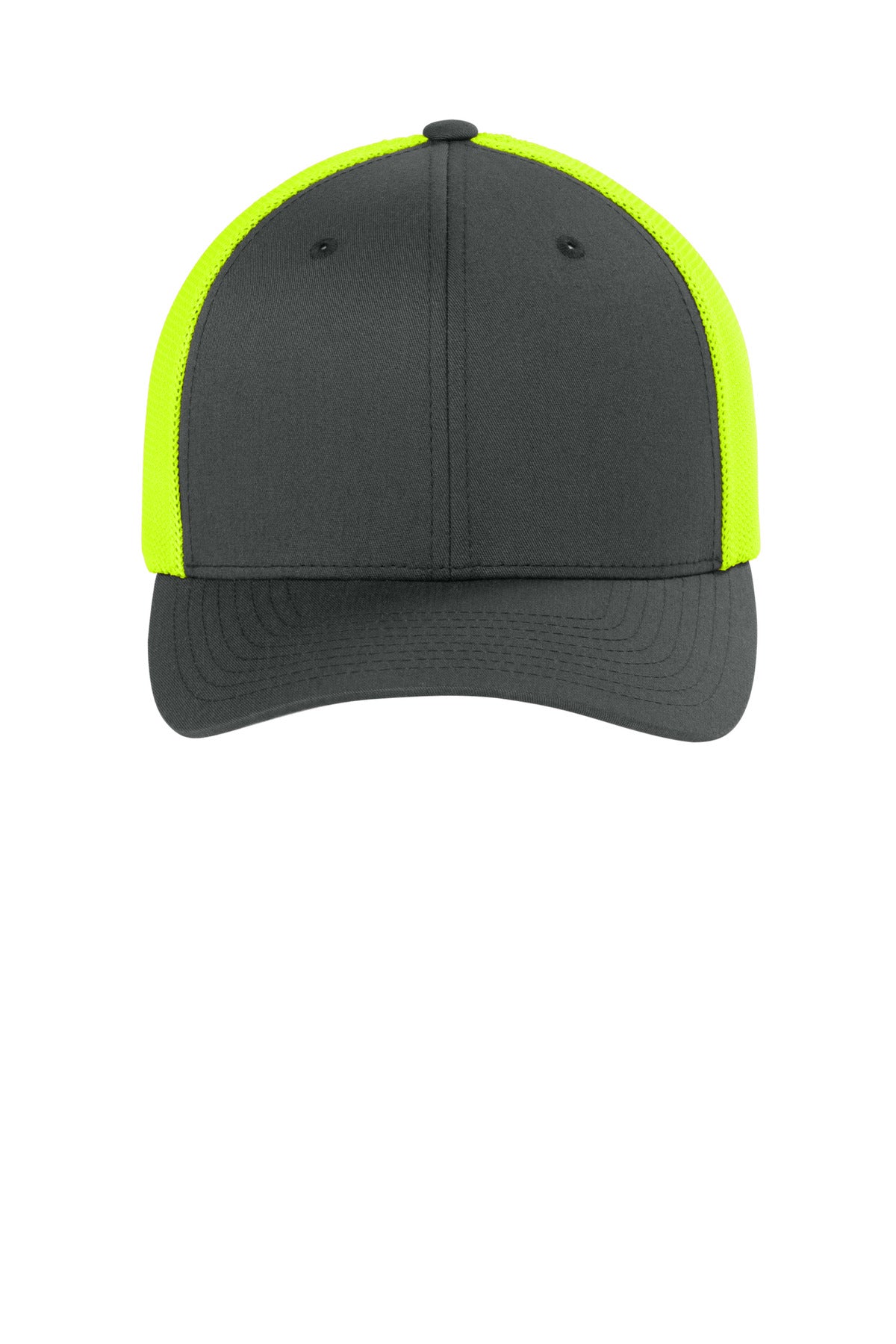 Flexfit Trucker Mesh Cap (SAN-FF6511) - Charcoal/ Neon Yellow