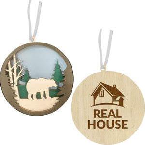 Bear In Woods Layered Wood Ornament (HP-HW615BO)