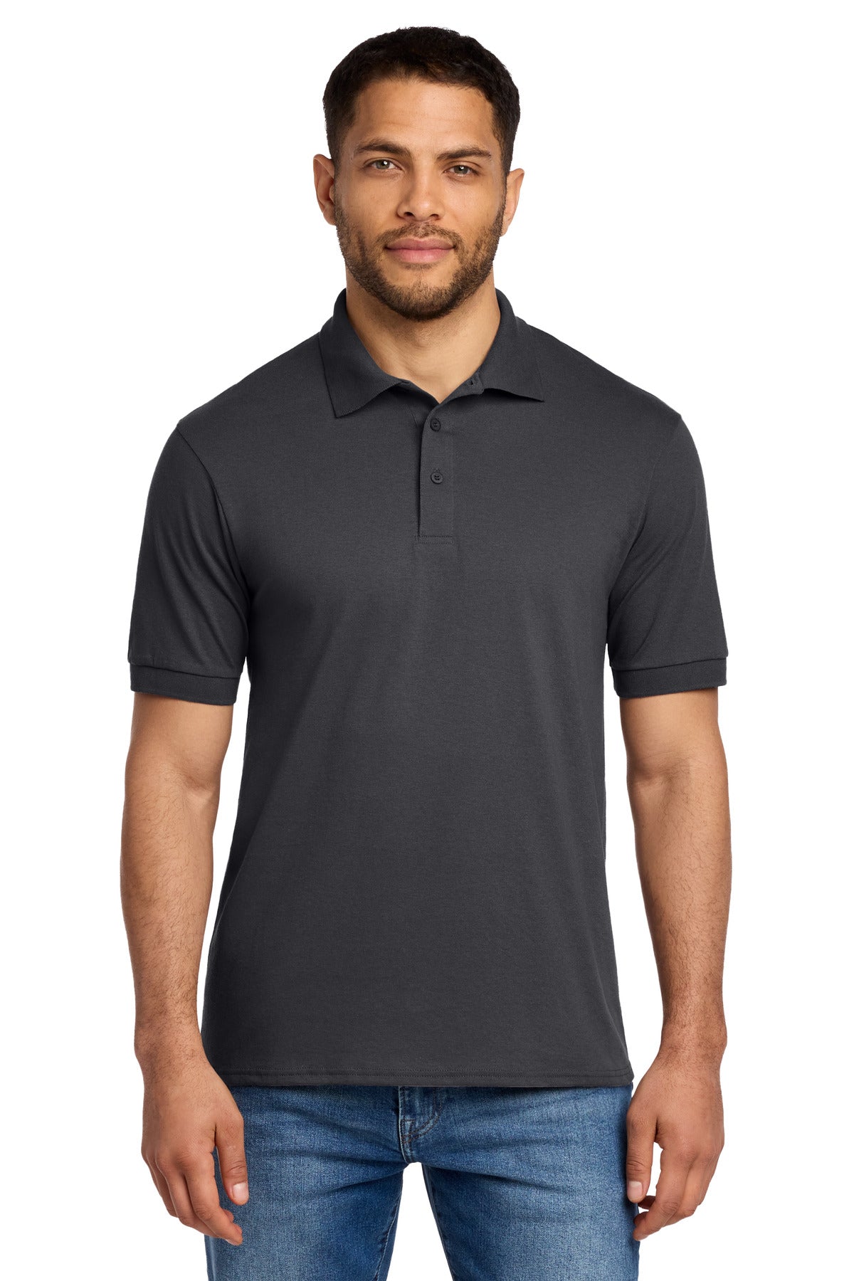 Port & Company Core Blend Jersey Polo (SAN-KP55) - Charcoal