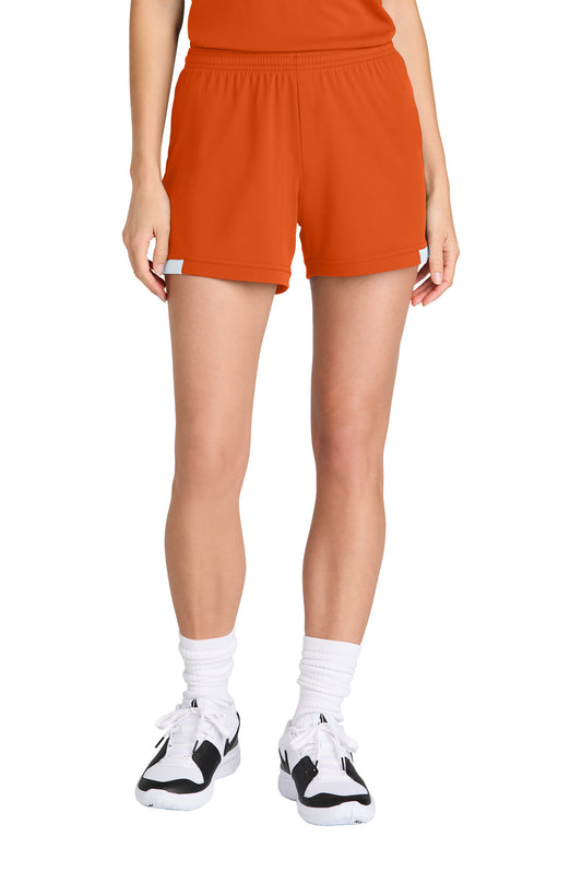 Sport-Tek Women's Club 5' Short (SAN-LST442) - Deep Orange/ White