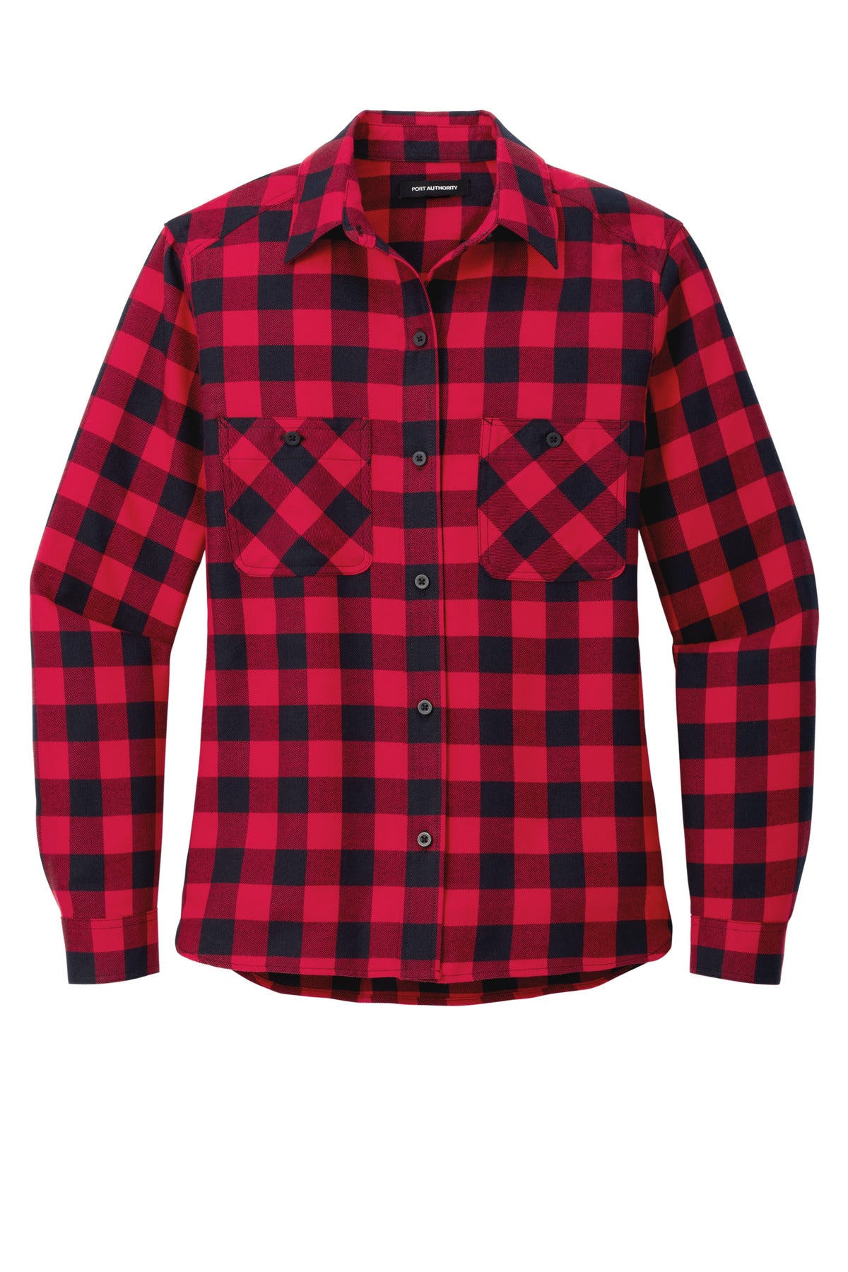 Port Authority Women's Plaid Flannel Shirt (SAN-LW669) - Red/ Black Buffalo Check