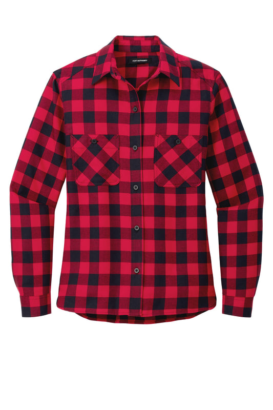 Port Authority Women's Plaid Flannel Shirt (SAN-LW669) - Red/ Black Buffalo Check