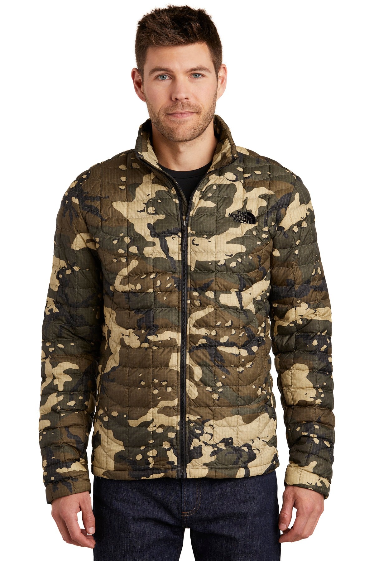 The North Face ThermoBall Trekker Jacket (SAN-NF0A3LH2) - Burnt Olive Green Woodchip Camo Print