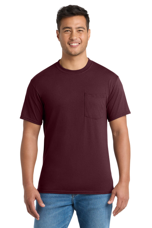 Port & Company Core Blend Pocket Tee (SAN-PC55P) - Athletic Maroon