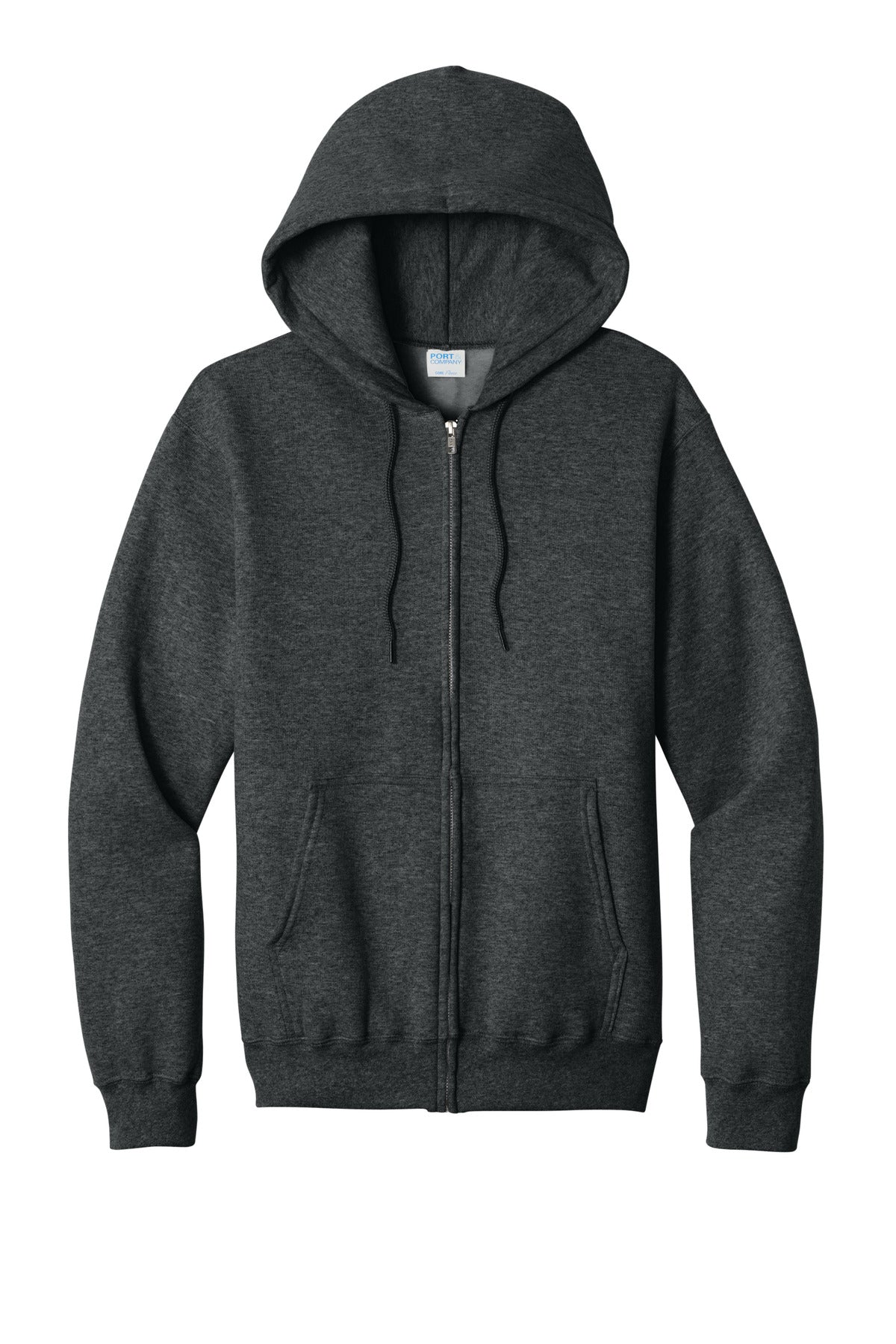 Port & Company Core Fleece Full-Zip Hoodie (SAN-PC78ZH) - Black Heather