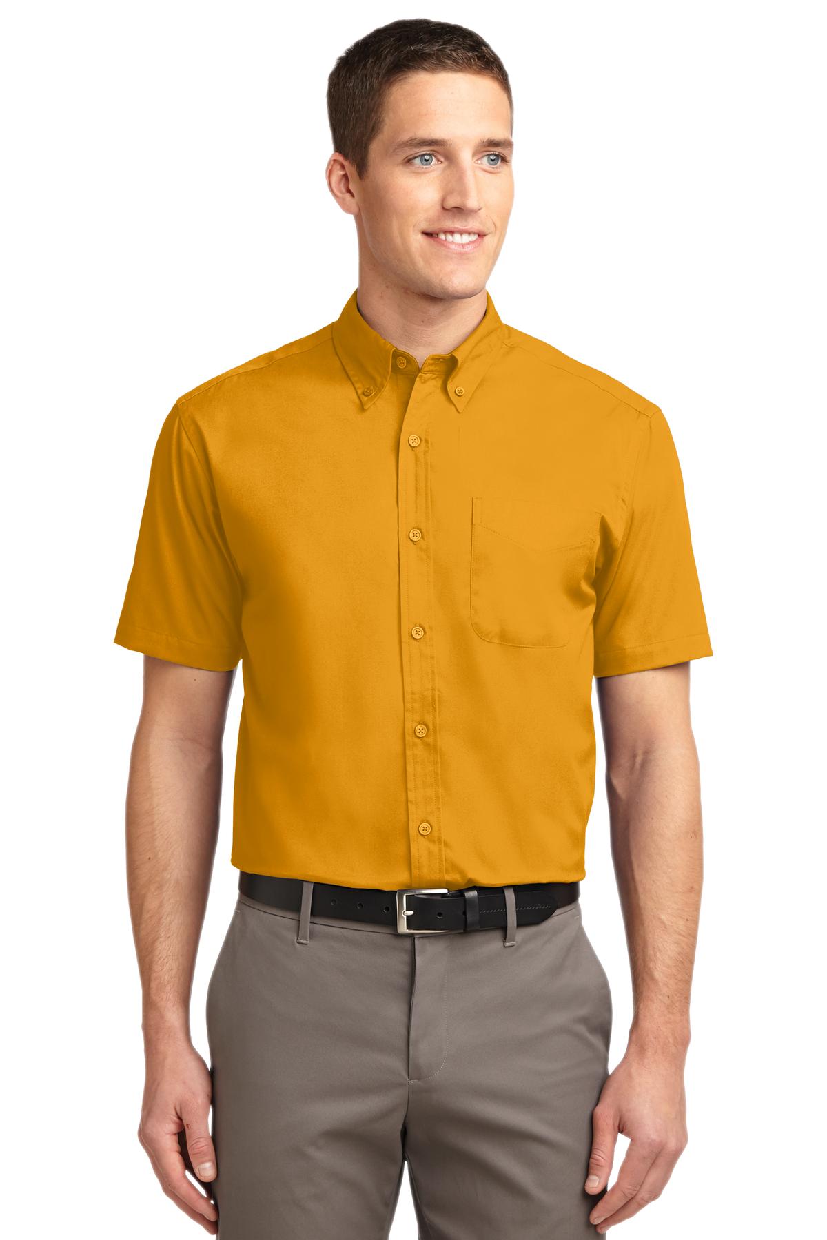 Port Authority S/S Easy Care Shirt (SAN-S508) - Athletic Gold/ Light Stone