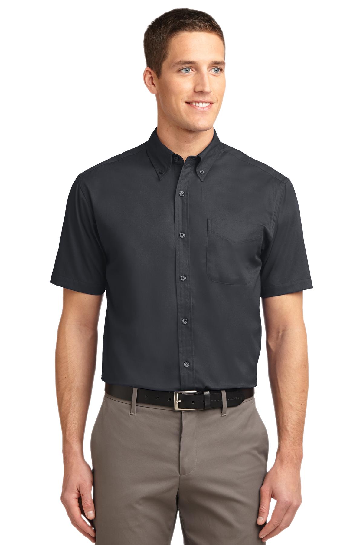 Port Authority S/S Easy Care Shirt (SAN-S508) - Classic Navy/ Light Stone