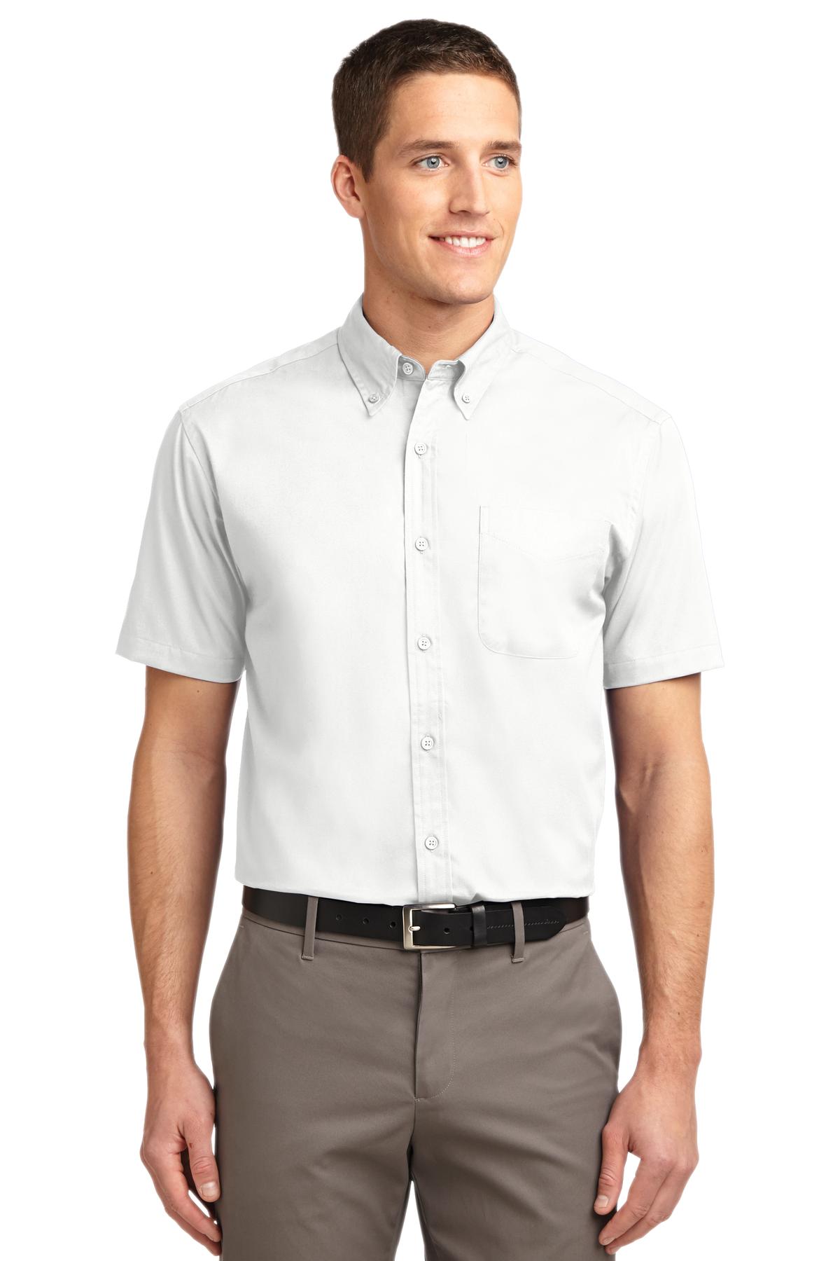 Port Authority S/S Easy Care Shirt (SAN-S508) - White/ Light Stone