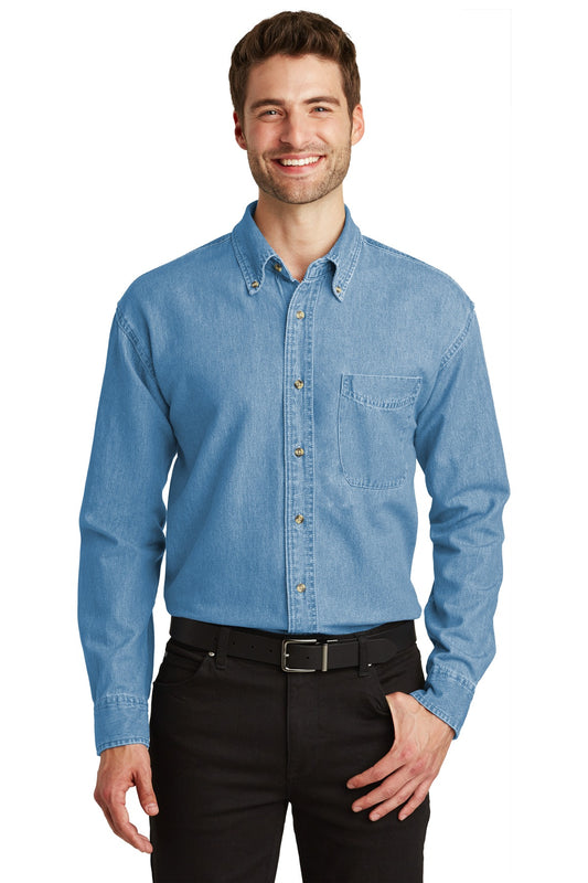 Port Authority Long Sleeve Denim Shirt (SAN-S600) - Faded Denim