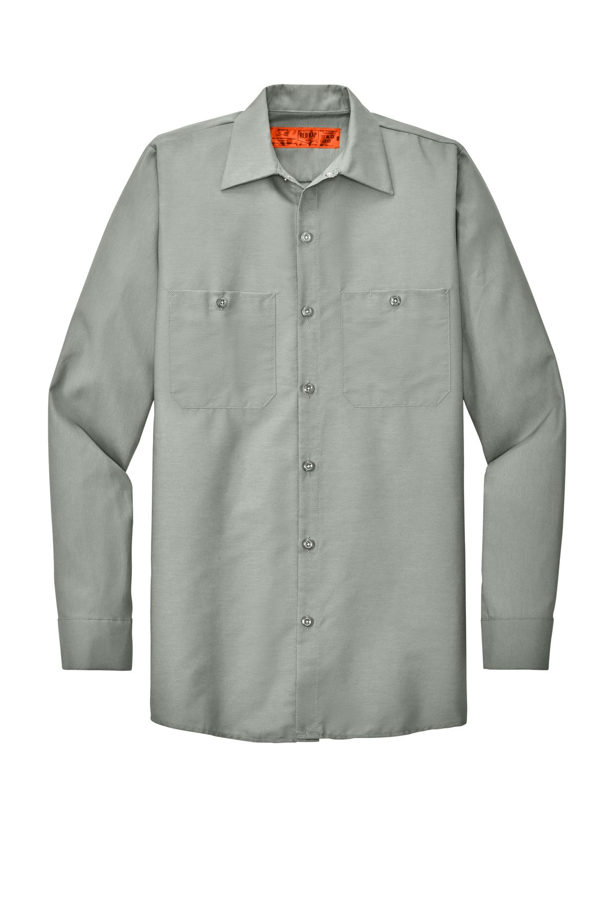 Red Kap Long Sleeve Industrial Work Shirt (SAN-SP14) - Light Grey