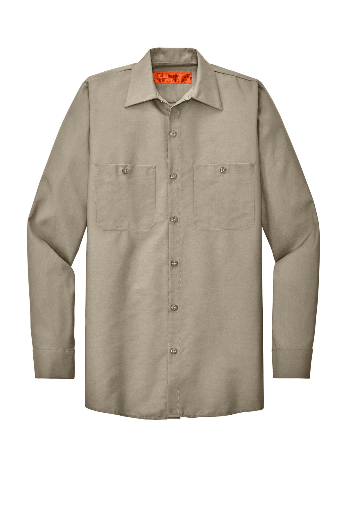 Red Kap Long Sleeve Industrial Work Shirt (SAN-SP14) - Light Tan
