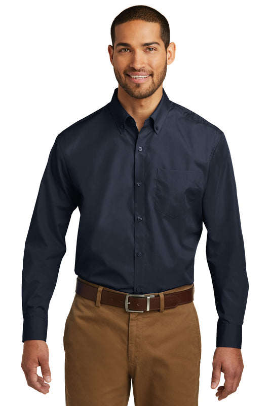 Port Authority L/S Carefree Poplin Shirt (SAN-W100) - River Blue Navy