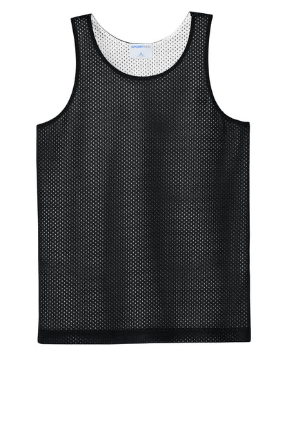 Sport-Tek Youth PosiCharge Reversible Mesh Tank (SAN-YST5000) - Black/ White