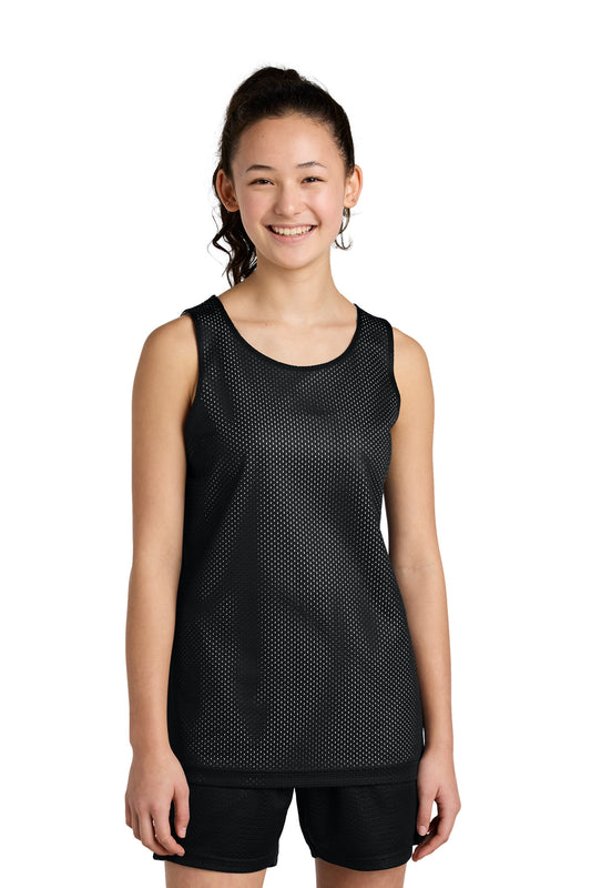Sport-Tek Youth PosiCharge Reversible Mesh Tank (SAN-YST5000) - Black/ White