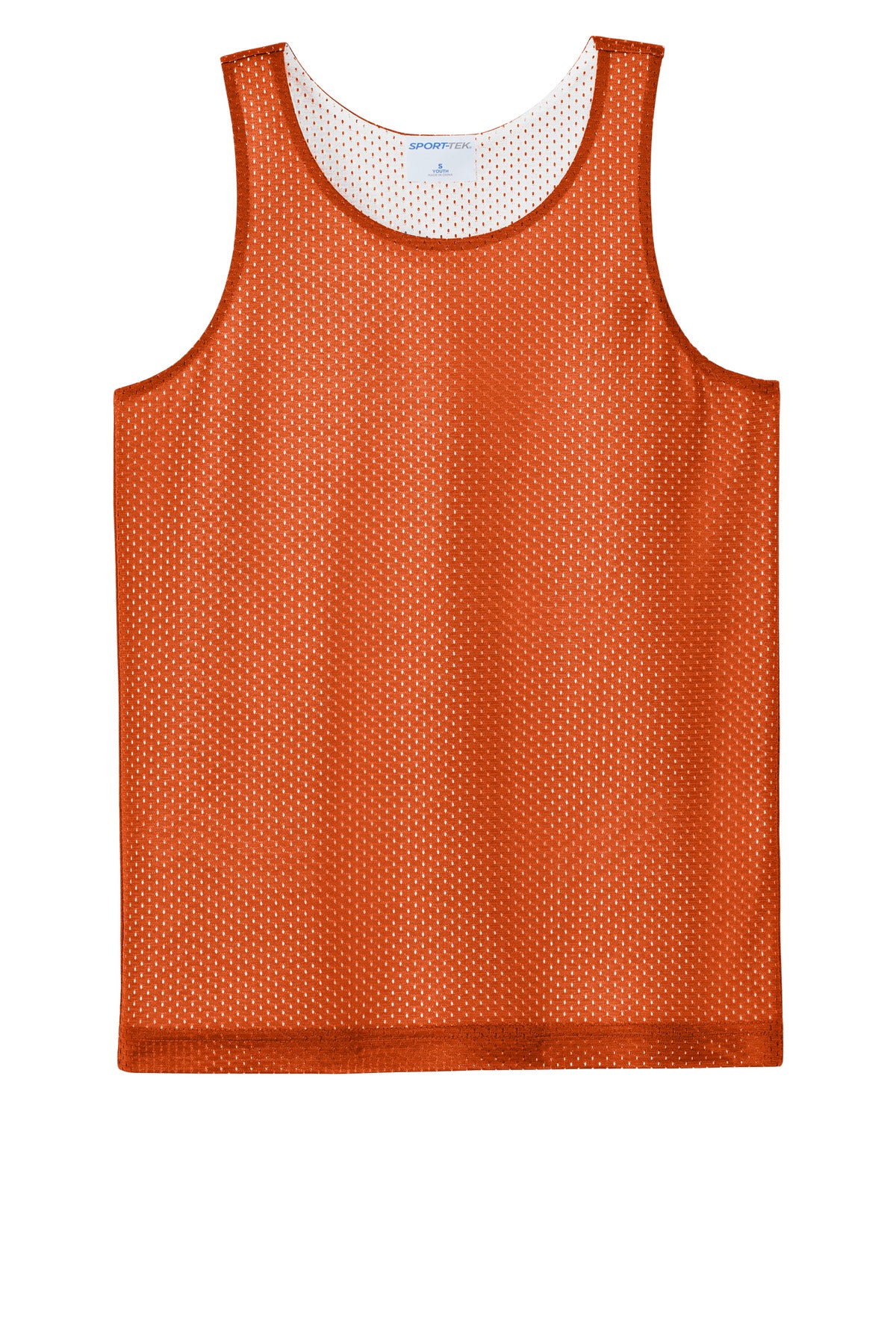 Sport-Tek Youth PosiCharge Reversible Mesh Tank (SAN-YST5000) - Deep Orange/ White