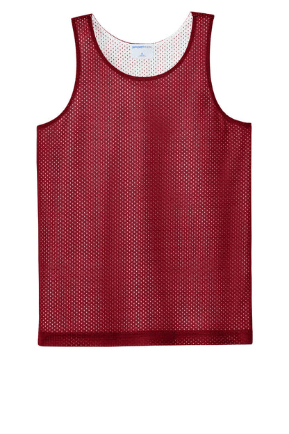 Sport-Tek Youth PosiCharge Reversible Mesh Tank (SAN-YST5000) - Deep Red/ White