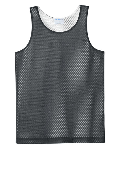 Sport-Tek Youth PosiCharge Reversible Mesh Tank (SAN-YST5000) - Iron Grey/ White